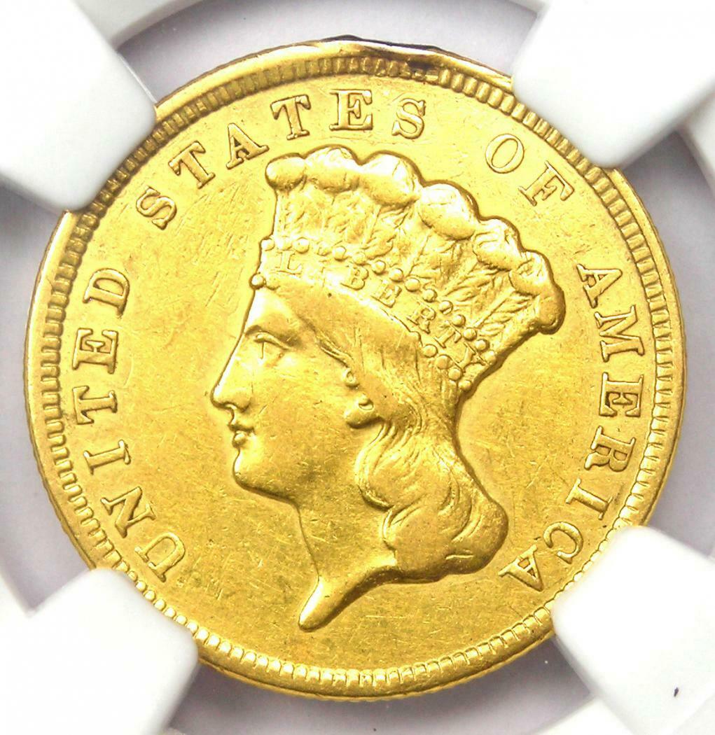 1854 Three Dollar Indian Gold Coin $3 - Certified NGC XF Details - Rare Coin!