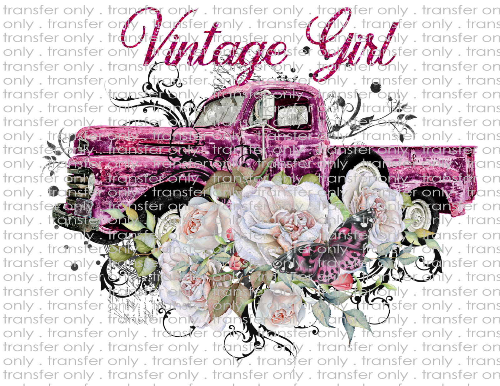 Country Old Vintage Truck - Waterslide Decals For Tumblers & Furniture