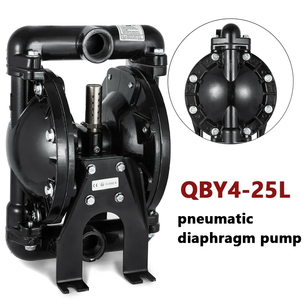 Air-Operated Dual Diaphragm Pump 1inch Inlet Outlet Petroleum Fluid 35GPM 120PSI