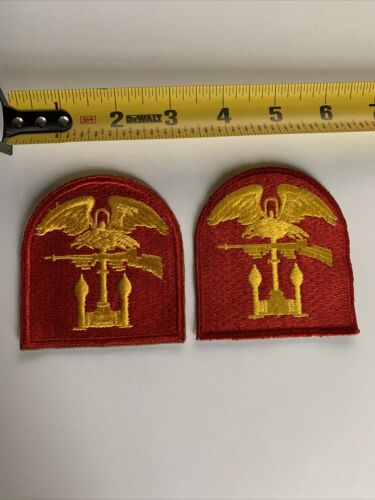 Pair- Wwii Us Navy Red And Gold Amphibious Troop Patch