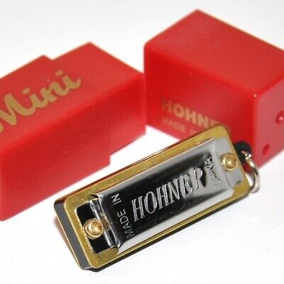 Playable Hohner Mini Harmonica Key of C Model # 38-C in Red Plastic Storage Box