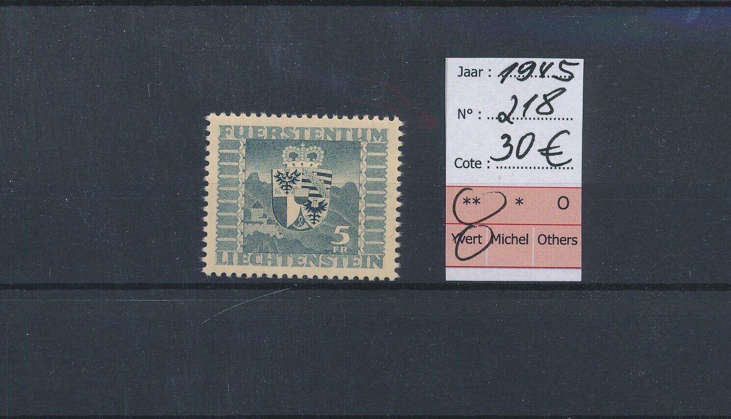LQ10732 Liechtenstein 1945 heraldry coat of arms fine lot MNH cv 30 EUR
