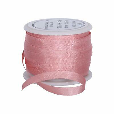 Threadart 100% Pure Silk Ribbon - 4mm Pale Pink - No. 540-3 Sizes - 50 Colors