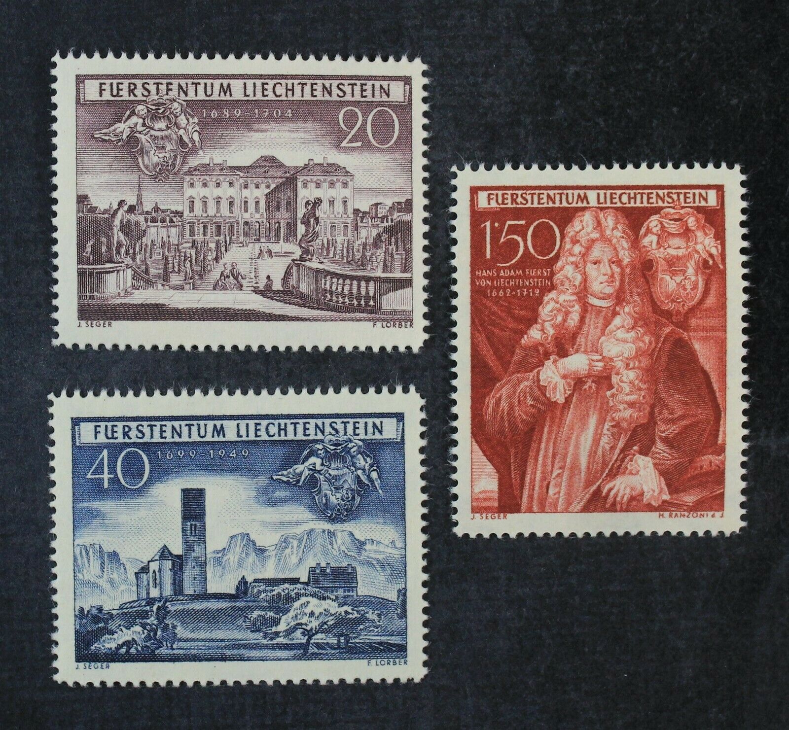 CKStamps: Liechtenstein Stamps Collection Scott#240-242 Mint NH OG