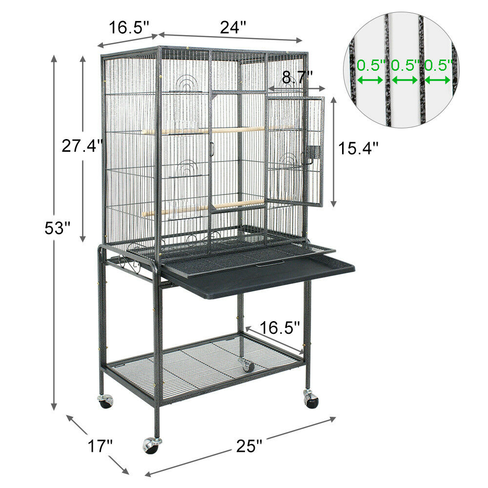 Bird Cage Large Play Top Bird Parrot Finch Cage Macaw Cockatoo Pet Supplies 53