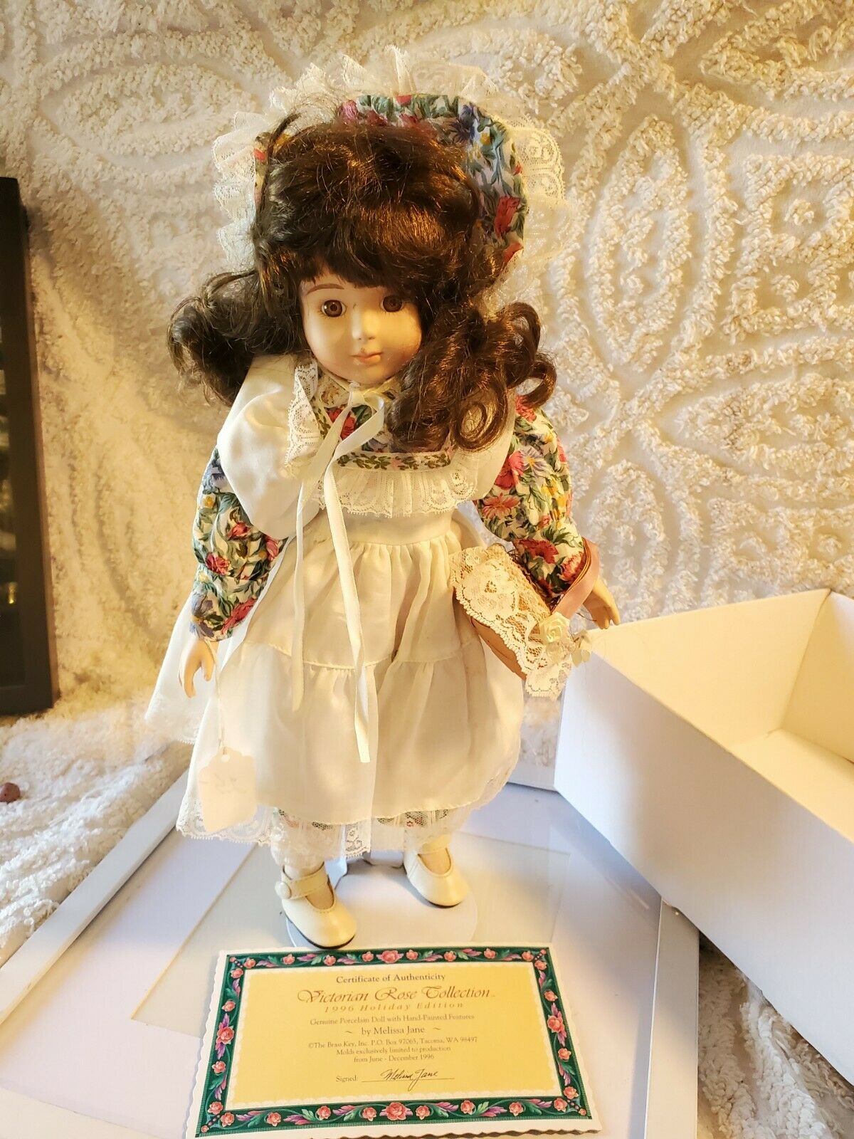 Vintage Melissa Jane Doll Alisone Rose 18 Inch With Stand Box And Tags