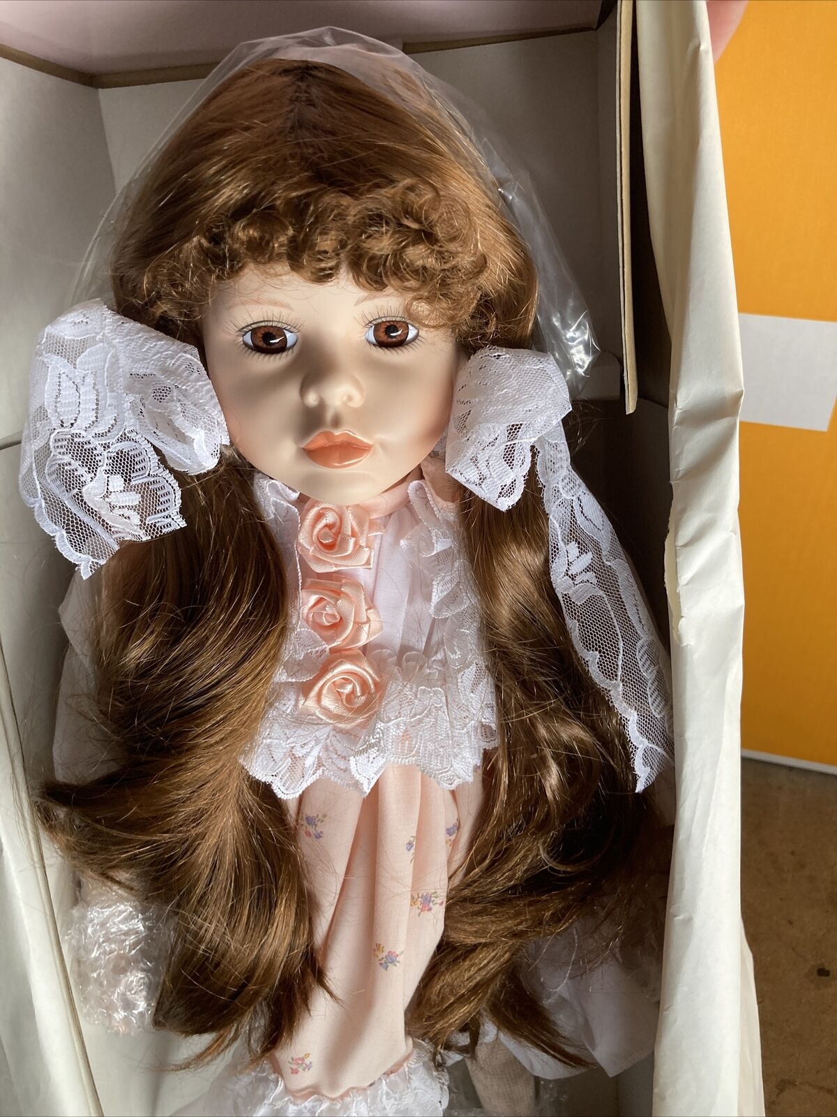 Doll World Of Victoria Collectibles Porcelain 21” Samantha Victor New In Box