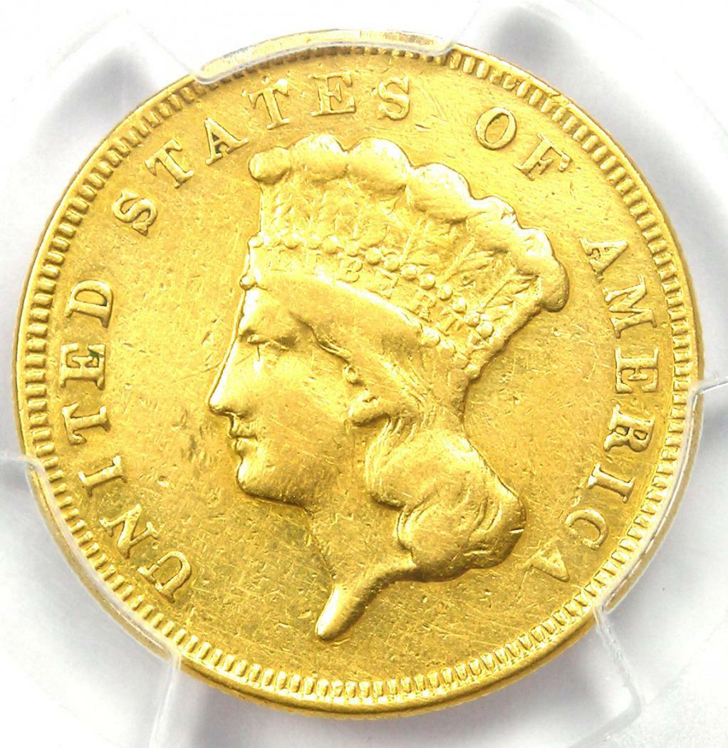 1871 Three Dollar Indian Gold Coin $3 - Certified PCGS XF Details - Rare Date!