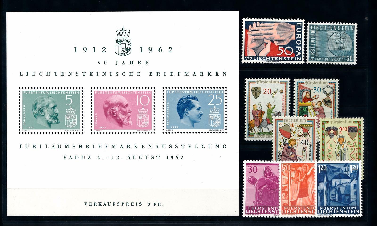 Liechtenstein 1962 Complete Year Set MNH