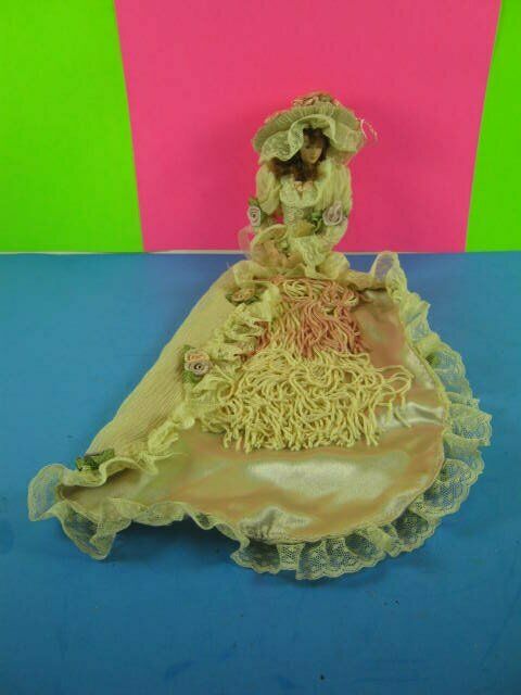 Intricate Victorian Lady Doll With Porcelain Face And Hands