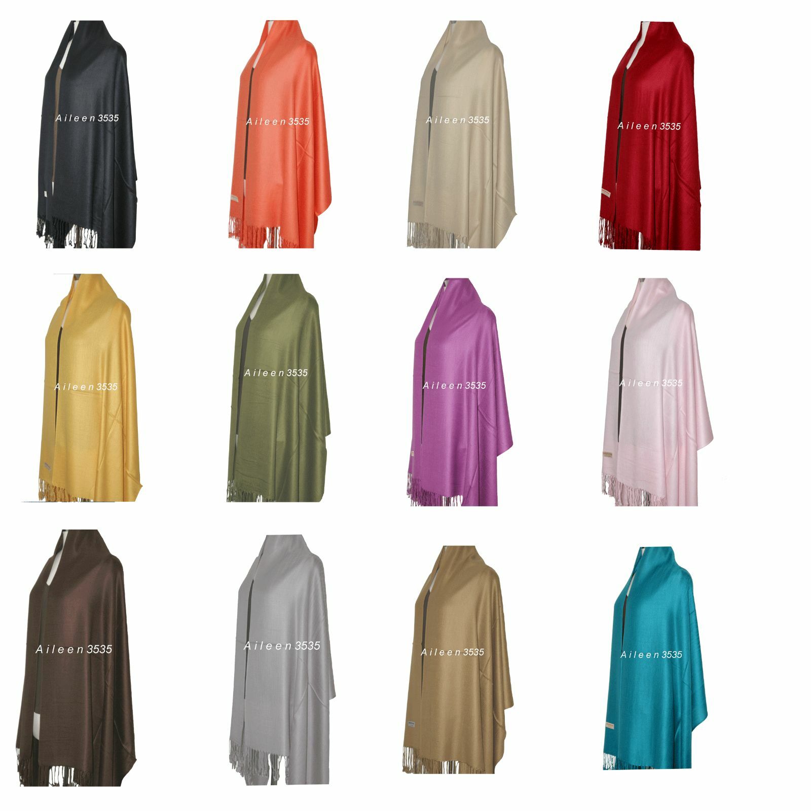 Stunning Solid Pashmina Shawl/Wrap/scarf