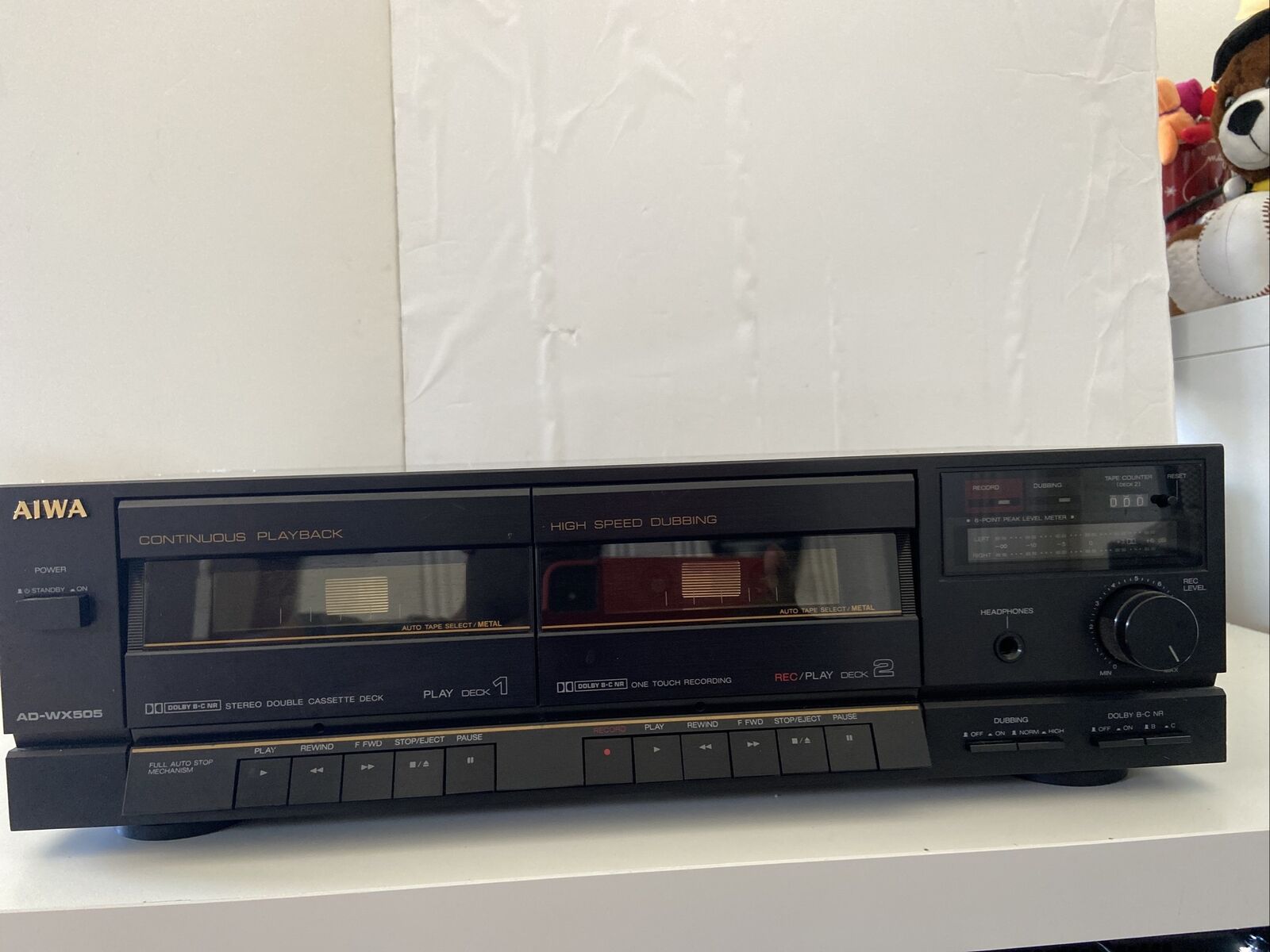 Aiwa  Ad-wx505 Double Cassette Deck - Tested And Working