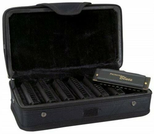 Hohner Piedmont Blues Harmonica With Free Carrying Case 7 Pi