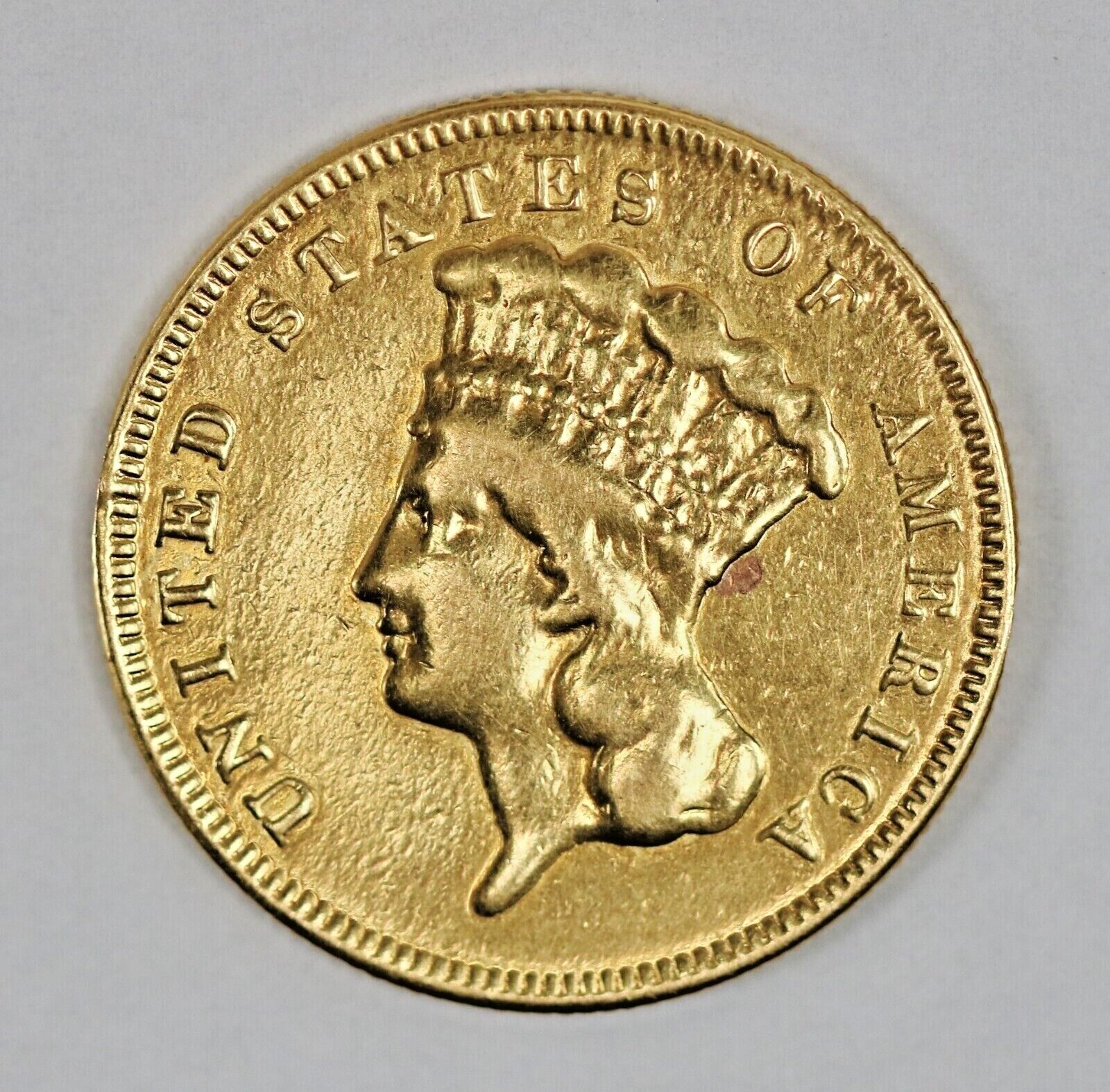 1878 $3 Indian Princess Head Three Dollar 90% Gold Coin